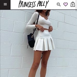 Rescue Me Pleat Mini Skirt White